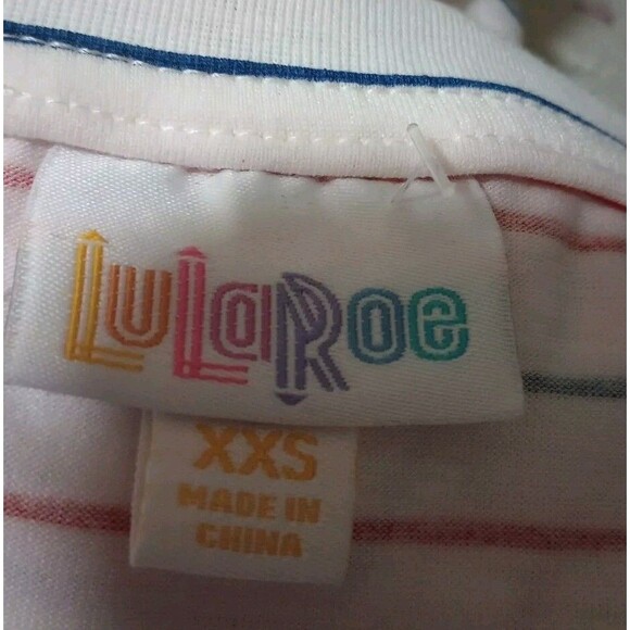 LuLaRoe‎ Simply Comfortable Christy T-Shirt XXS Red White Blue 4th Of July NWT - Picture 3 of 5